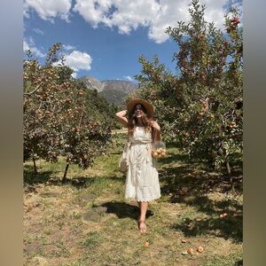 Cream Lacy Dress with Buttons